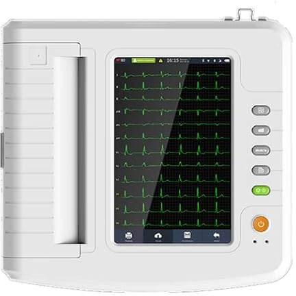 Kadxyan Tragbarer Digitaler 12-Kanal-Elektrokardiograph – EKG-Gerät EKG-Gerät Mit Software USB ECG1212G