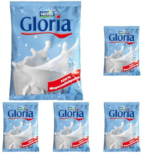 NESTLÉ Gloria Magermilchpulver, vegetarisch, 5er Pack (1 x 500g Beutel)