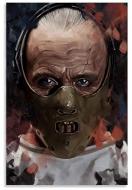 TNERPAR Hannibal Lecter Poster Dekorative Malerei Leinwand Wandkunst Wohnzimmer Poster Schlafzimmer Malerei,Wandkunst Bilddruck Moderne Familienzimmer Dekor 08x12inch(20x30cm)