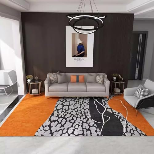 Teppich wohnzimmerteppich modern schlafzimmerdeko Gelb Grau Geometrisches Design Rutschfester Moderner Teppich babyzimmer deko mädchen 80x120cm