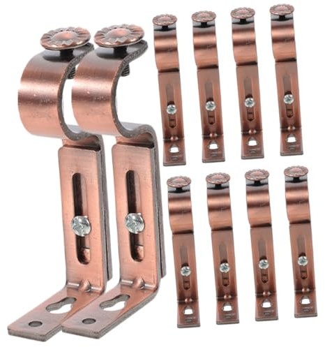 ULDIGI 10pezzi Bastone in Ferro Supporto per Asta per Tende Staffe di Supporto per Asta Facile da Installare e Fissare Robusto e Durevole per Diverse Esigenze Interne