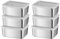 Zjyufy 6pcs Stainless Steel Containers, Stainless Steel Multipurpose Reusable Stackable Box with Lid, Transparent Lid Food Storage Container Oven Freezer Dishwasher Safe