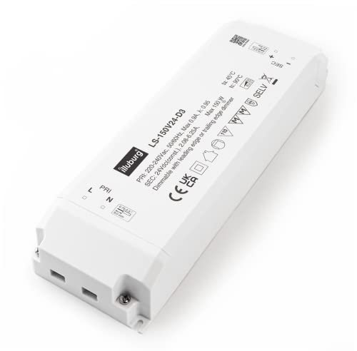 illuburg Trasformatore LED 24V 50W - 150W Dimmerabile TRIAC per LED Strisce Lampadine LED Alimentatore Driver