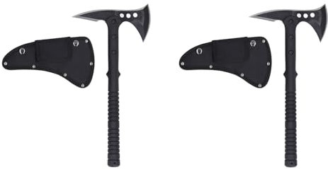 Ascia da Campeggio Ascia da Lancio per Spaccare e Accendere il Legno All'aperto Strumento di Sopravvivenza in Acciaio Al Carbonio Forgiato Trattato Termicamente Maniglia per la