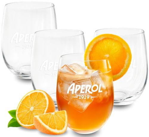 Maxito Verres à Aperol Spritz originaux ∣ Set de 4 verres ∣ Design moderne pour verres à cocktail ∣ Idéal comme set cadeau Aperol Spritz ∣ Cadeau Aperol ∣ Set de verres à boire