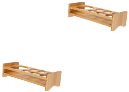 Amosfun 2 STK Halter für Cocktailgläser Spiel Wein Brandy automatisch Trichter Soda dekorativer Getränkehalter dekorative Becherhalterung Desktop-Tassenständer Tasse Halterung Bambus