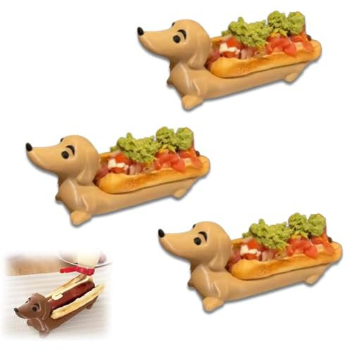 Bandeja de perro salchicha, decoración del hogar, plato de cena con forma de sándwiches para cachorros, divertida bandeja para servir sushi, plato de dulces, plato de cena para perros salchicha, para