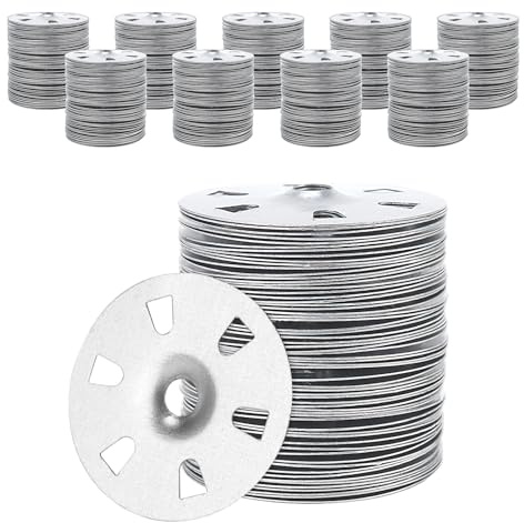 CHUIFAI 1000 Stück 35mm Unterlegscheiben Fliesenträger, 6 Löchern Dämmstoffteller Verzinkte Stahl Beilagscheiben Dämmplattenteller für Verbundplatten, Gipskartonplatten, Fixierung und Unterstützung