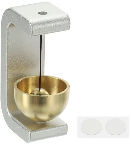 PATIKIL 1 Set Shopkeepers Bell, Metal Door Chime Hanging Door Bell Self-adhesive Hanging Jingle Bells for Door Opening Business When Entering Refrigerator Car, C-Shape, Silver