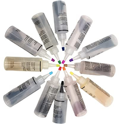 HEALSOPTHY Juego de 12 Pigmentos para Teñido Ropa Frío Seguro para Niños Manualidades Diy Diversión