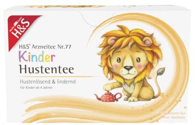 H&S Kinder Hustentee – Arzneitee Nr. 77, 20 Beutel à 1,5 g: Zur Anwendung bei Kindern ab 4 Jahren - Mit Lindenblüten, Anis, Thymian - pflanzliches Arzneimittel bei Anzeichen von Bronchitis