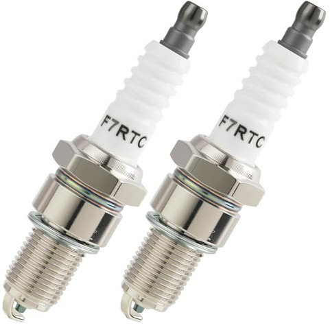 EuAcesry F7RTC Zündkerze Rasenmäher Ersetzen für NGK 5534/BPR7ES V-line-19, 2 Pcs Zündkerzen für Rasenmäher und kleine Motoren Traktor für BOSCH 7992/WR5DC 4038/WR5DP, für Champion 332/RN7YC 415/RN9YC