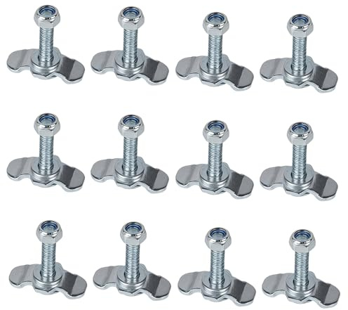 Schraubfitting Set 12 Stück Befestigungszubehör für Airlineschiene 40mm | Edelstahl & Verzinkt, M8 Gewinde mit selbstsichernder Mutter, für Auto, Motorrad, Wohnmobil & Transport