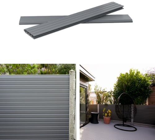 Composite Plastic Fencing Panels - Liniar Fencing Fence Board - Carbon Grey 6ft (W) x 5ft (H)