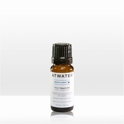ATWATER Smooth Target 5-in-1 Beard Oil, Men's Beard Conditioner with Argan Oil and Lavender, Hydrates and Softens Facial Hair - .34 oz