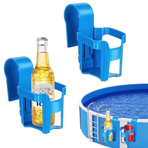 Udbrud 2 Pièces Porte Gobelet Piscine, Multifonctionnel Porte Gobelet Au Bord De La Piscine Détachable au Bord de la Accessoire Hors Sol pour Les Fêtes D'été, Boissons