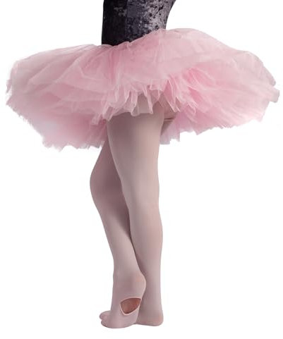 CALZITALY Collant convertibile danza bimba, calze ballet, Rosa, Nero, Naturale 80 den, da 4 a 14 anni, calzetteria italiana (IT, Età, 4 anni, 6 anni, Regular, Rosa)