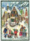 Nostalgischer Adventskalender mit Bildern und Glimmer Weihnachten im Dorf