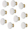 Gedotec Bouton de tiroir en porcelaine Blanc Poignée de meuble antique vintage pour portes de placard – CIVA – Diamètre du bouton 25 mm | Bouton de porte rond | 1 pièce