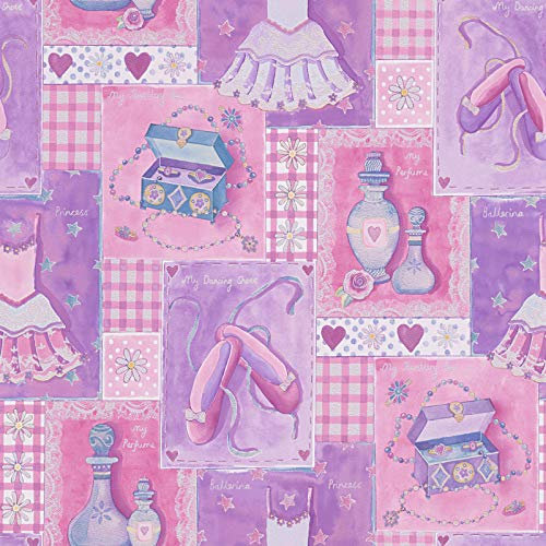 Mustertapete Tapeten mit Muster Tapete Kinderzimmer Bunt Pink Rosa Violett Lila Papiertapete Bunt Pink Rosa Violett Lila | Jetzt Tapeten kaufen
