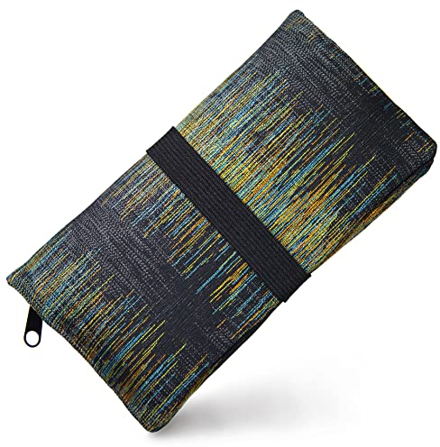 GUGGIARI® Tabaktasche für 30/50g - Drehtasche mit Funktionsfächern aus Stoff mit Filterfach & Blättchen-Halter & Feuerzeug – Tabakbeutel (Etnic Plaid - Multi)