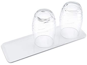 SodaNature® Design Abtropfschale z.B. für SodaStream Flaschenhalter | Edler Untersetzer für Gläser, Flaschen, Badartikel & mehr | rostfrei & spülmaschinengeeignet [3er | 28x9cm, Weiß]
