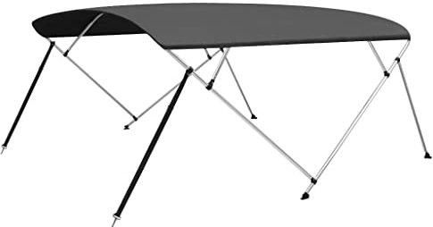 vidaXL 4-Bow Bimini Top mit Edelstahl-Clip Bootsverdeck Boot Verdeck Sonnendach Sonnenverdeck Sonnensegel Sonnenschutz Anthrazit 243x(230-244) x137cm