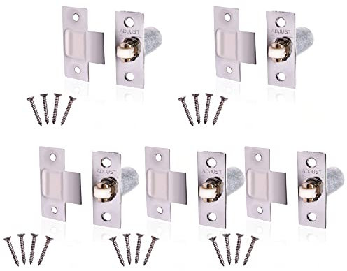 Adjustable Roller Catch Spring Loaded Latch Lock for Internal Doors | Nickel Plated | Pack of 5