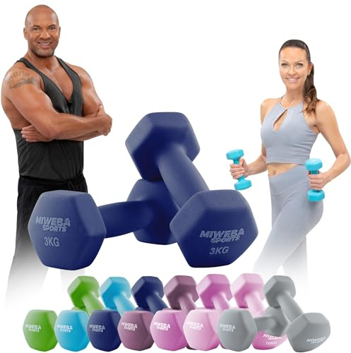 Miweba Sports Neopren Hantelset NKH100 | 0.5-10 kg (2X 3.0 kg, Königsblau)