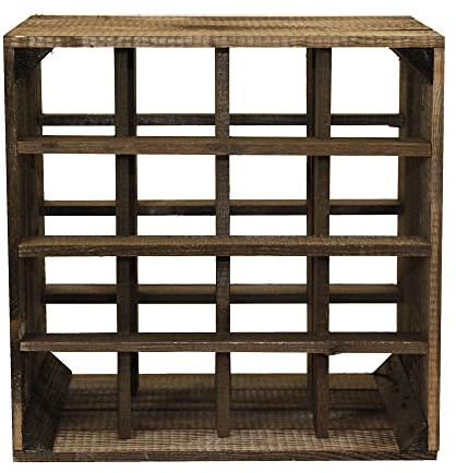 MARWOOD PREMIUM QUALITY Weinregal Getränkeregal Flaschen Wein Regal Flaschenregal Stapelbar I Flaschenkiste aus Kierfenholz Bier Holz Regalkiste Holzkistenregal Poznan, 40 x 27 cm