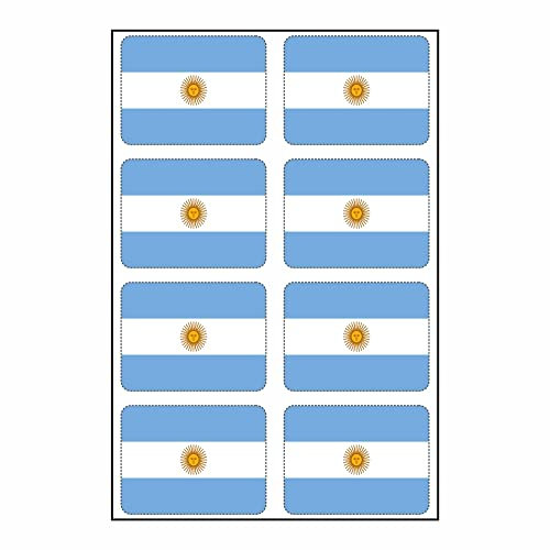 8 Stück Aufkleber Argentinien Flaggen Set | Sticker Argentina Flag Autoaufkleber