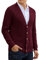 Sailwind Mens Long Sleeve Cardigan Autumn Chunky Knitted V Neck Button Cardigan Soft Cable Knit Sweater for Men (Wine Red, XL)