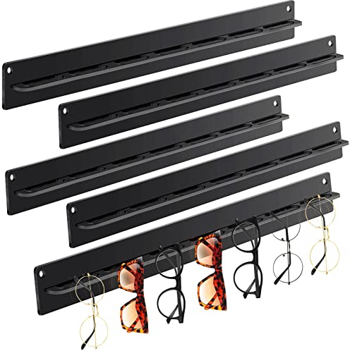 5 Stück Acryl-Sonnenbrillen-Organizer, Aufbewahrung, Sonnenbrillenhalter, Organizer, Wandmontage, Brillenhalter zum Aufhängen, Brillenständer, Sonnenbrillenständer, Schwarz