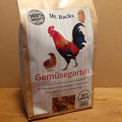 Mr Backs Gemüsegarten für Geflügel - 250 g - Eine Mischung aus Kräutern und Gemüse mit hohem Rohfaseranteil bei Hühnern, Wachteln und Geflügel