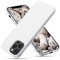 CALOOP Slim-Fit for iPhone 12 Pro Max Case,Skin Soft Liquid Silicone,Sturdy Shockproof Hard Frame Cover with Anti-Scratch Microfiber Lining,Robust Full Protection for Screen and Camera(White)