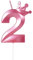 Yiran Geburtstagskerze Zahlen 2, 8cm Rosa Geburtstagskerzen mit Krone, Kerze Geburtstag, Geburtstag Kerze, Tortendeko Geburtstag, Kuchendeko Geburtstag, Geburtstagskerzen für Geburtstagsdeko, Nummer 2