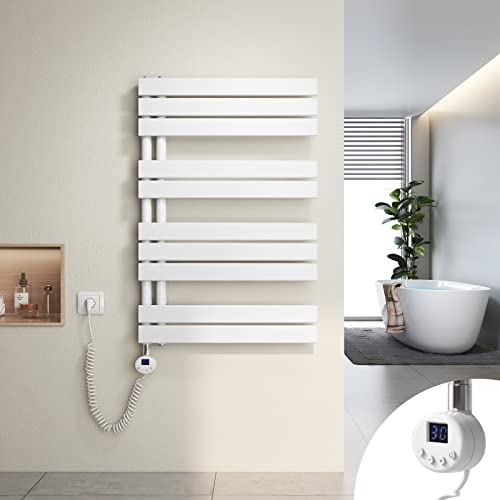 Heilmetz Badheizkörper Elektrisch Heizkörper Bad mit Digitalem Thermostat Handtuchheizkörper mit Timer-Funktion 899x600mm 400 Watt für Badezimmer/Wohnzimmer