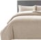 MOONLIGHT20015 King Size Duvet Cover Sets Reversible Stripes Satin Bedding Set with 2 Pillowcases Soft Hypoallergenic Duvet Covers (Beige 230x220)