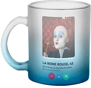 Fabulous Tazza in vetro blu - La regina rossa Alice Paese delle Meraviglie Incontri Amore
