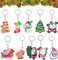 LATERN 100 Stück Weihnachts Schlüsselanhänger, 10 Stile Cartoon Weihnachtsmann Schneemann Weihnachtsbaum Strumpf Schlüsselanhänger für Weihnachts Geschenke Weihnachts Dekoration
