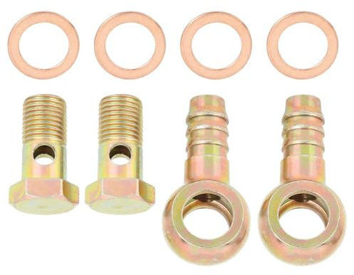 MACHSWON 2 Sets Auto-Banjo-Innendurchmesser, 14 mm Banjo-Schlauch-Widerhaken-Schraubenbeschläge Banjo-Unterlegscheiben-Set für Auto