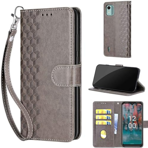TOMYOU Handyhülle für Nokia C12 / C12 Plus / C12 Pro Hülle, Würfel Grau