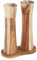 Relaxdays Salz-und Pfeffermühle, 2er Set, manuell, Untersetzer, Keramikmahlwerk, Mühlen, Akazienholz & Edelstahl, braun
