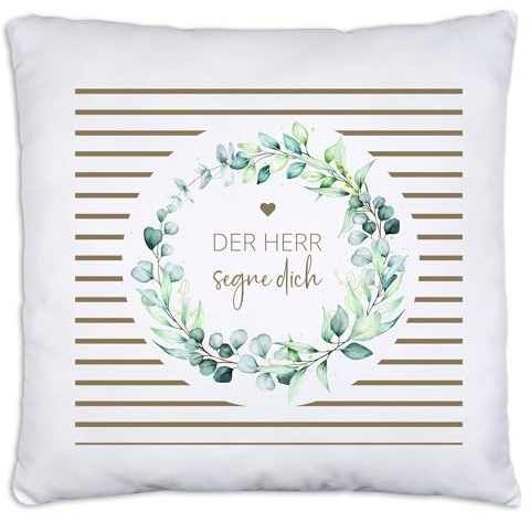timalo Salt-and-Light® Christliches Kissen Dekokissen Kissenhülle Kopfkissen Geschenkidee für Christen | Der Herr segne Dich