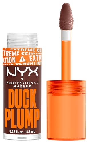 NYX Professional Makeup Laque à Lèvres Repulpante, Couleur Intense, Hautement Pigmentée, Fini Ultra-Brillant, À l'Huile de Gingembre, Vegan, Duck Plump, Teinte : Twice The Spice