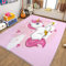 Rose Tapis Salon Licorne de Dessin animé Moderne Garçons Filles Adolescents Tapis de Chambre 3D Imprimé Flanelle Tapis de Salon Cuisine Runners Living Room Carpet Rugs 60 x 90cm