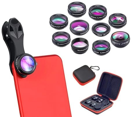 10 in 1 mobile phone camera lens kit fish eye wide-angle macro lens telescope lens CPL filter smartphone universal lens