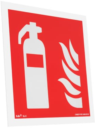 notlok Safety Work - Cartel Extintor [ 20 x 20 cm ] | Señal de PVC + Cinta de Montaje | Cartel Extintor Homologado 2024, Señal Extintor Homologada