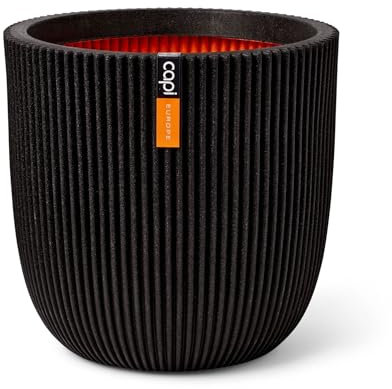 Capi Europe - Pot Boule Groove NL - 54x52 - Noir - Ouverture Ø46 - Pot pour Une Utilisation à l'intérieur et à l'extérieur - Incassable - 100% Recyclable - KGVBL935
