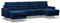 Mebligo - U-Förmige Ecksofa mit Schlaffunktion und Bettkasten BLANK, Bonell-Federn, Couch U Form 294x92x140 cm, Klappsofa mit Schlaffunktion, Wohnzimmer Eckcouch mit Bettfunktion - Ecksofa Marineblau
